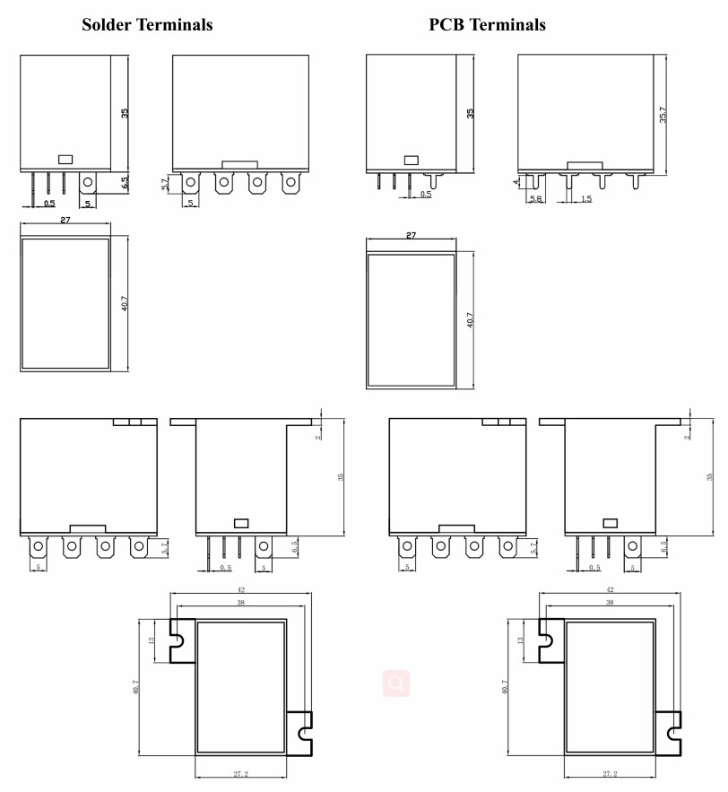 미니 15A 단일 코일 범용 계전기