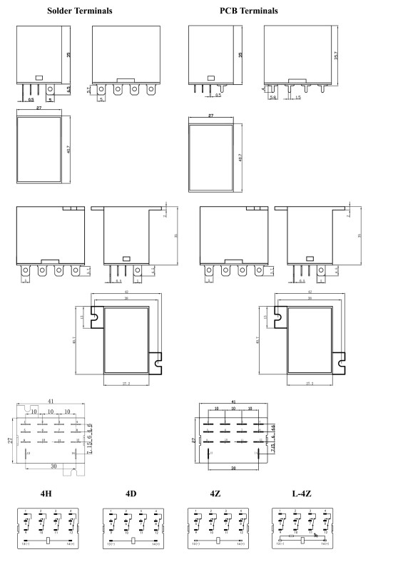 미니 15A 단일 코일 범용 계전기